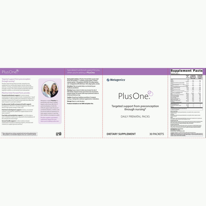 PlusOne™ Daily Prenatal Packs (30 Packets) by Metagenics