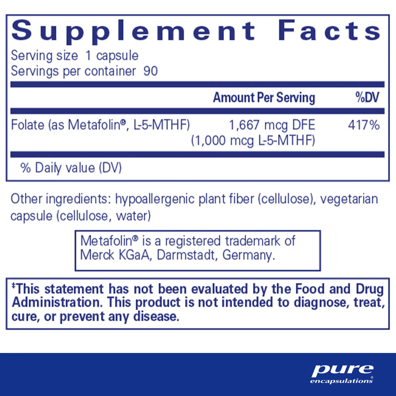 Folate 1,000 by Pure Encapsulations®