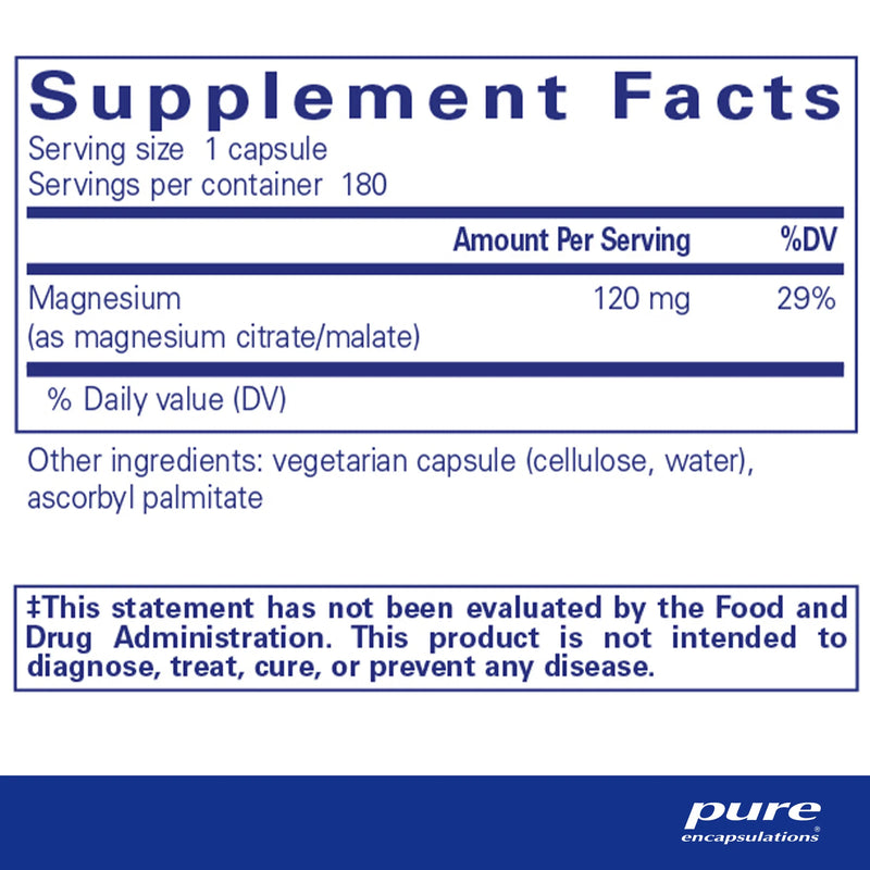 Magnesium (citrate/malate) by Pure Encapsulations®