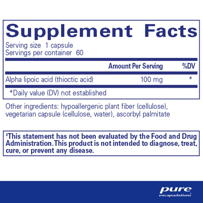 Alpha Lipoic Acid 100 mg by Pure Encapsulations®