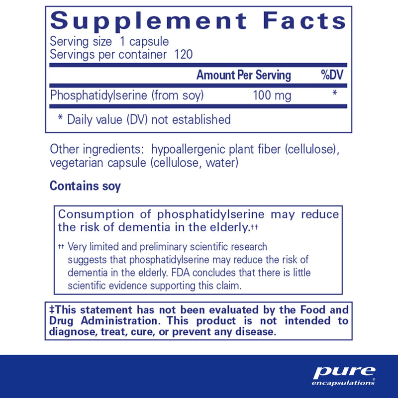 PS 100 (Phosphatidylserine) by Pure Encapsulations®