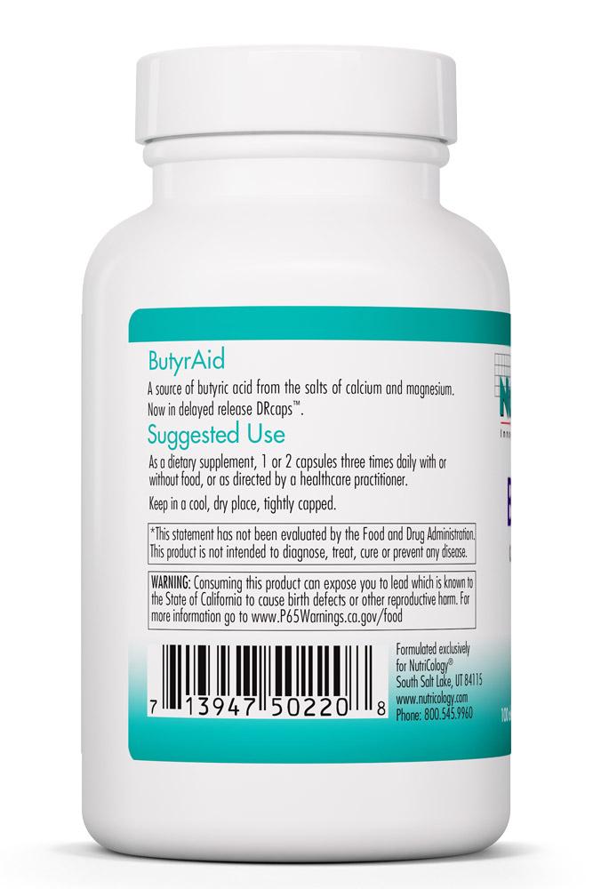 ButyrAid™ 100 Delayed-Release Vegetarian Capsules by Nutricology