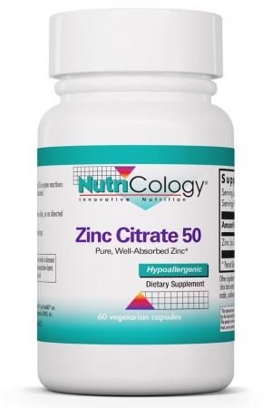 Zinc Citrate 50 Mg 60 Vegetarian Caps by Nutricology