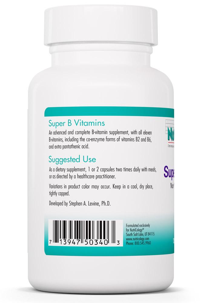 Super B Vitamins 120 Vegetarian Capsules by Nutricology