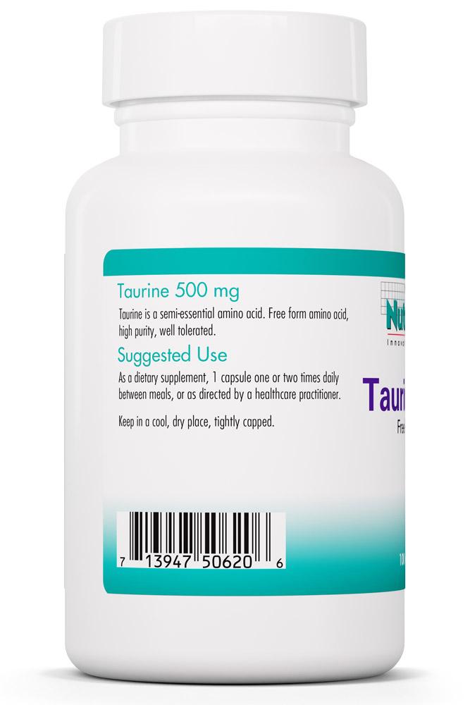 Taurine 500 Mg 100 Vegetarian Caps by Nutricology