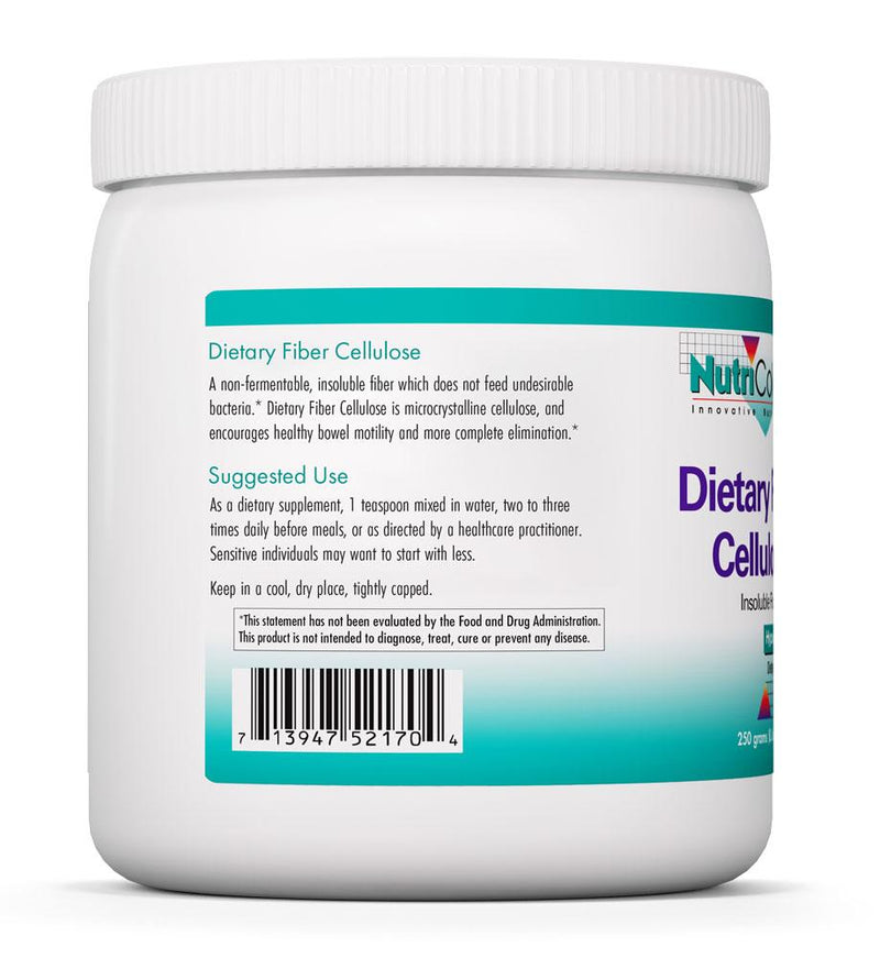 Dietary Fiber Cellulose Powder 250 grams (8.8 oz.) by Nutricology