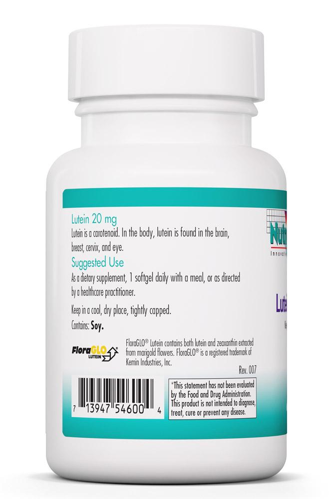 Lutein 20 Mg 60 Softgels by Nutricology