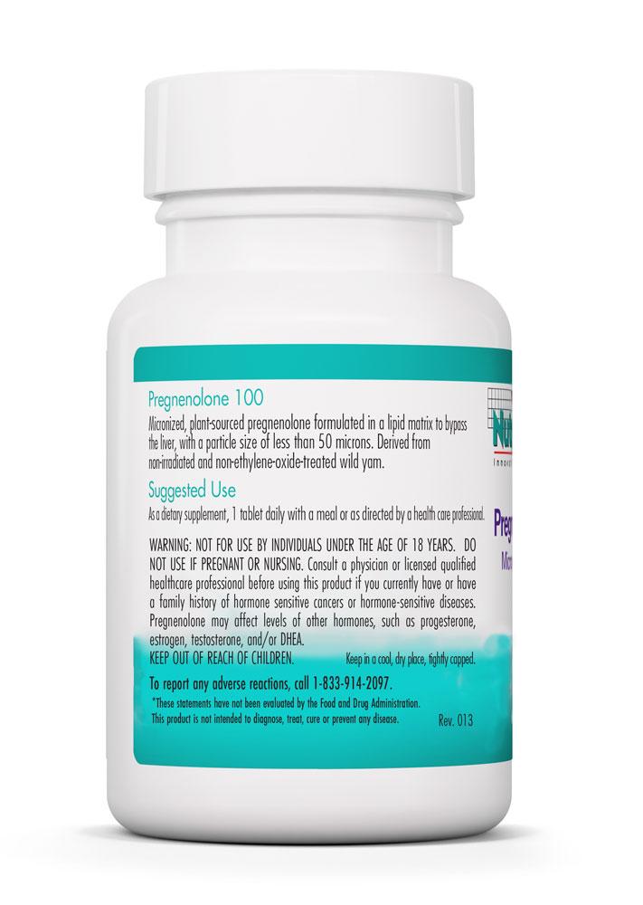 Pregnenolone 100 mg 60 Scored Tablets by Nutricology
