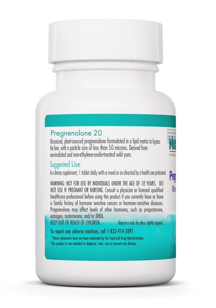 Pregnenolone 20 mg 60 Scored Tablets by Nutricology