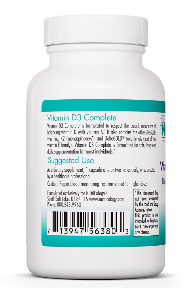 Vitamin D3 Complete Fish Gelatin Capsules by Nutricology