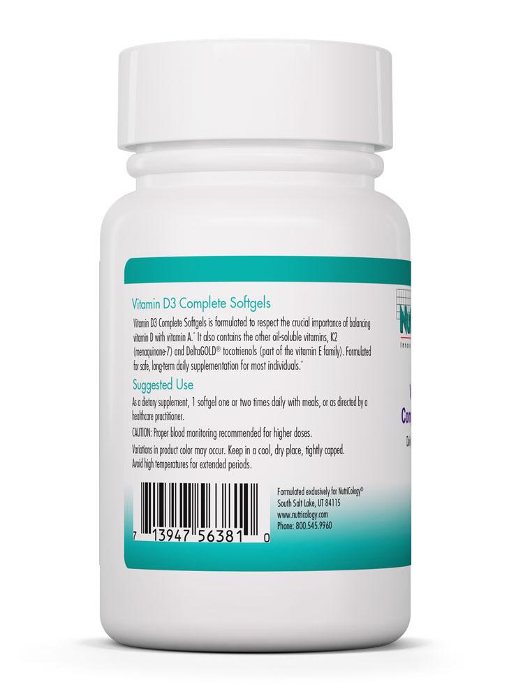 Vitamin D3 Complete Softgels by Nutricology