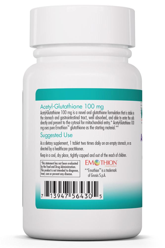 Acetyl-Glutathione 100 mg 60 Scored Tablets by Nutricology