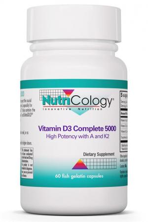 Vitamin D3 Complete 5000 60 Fish Gelatin Capsules by Nutricology