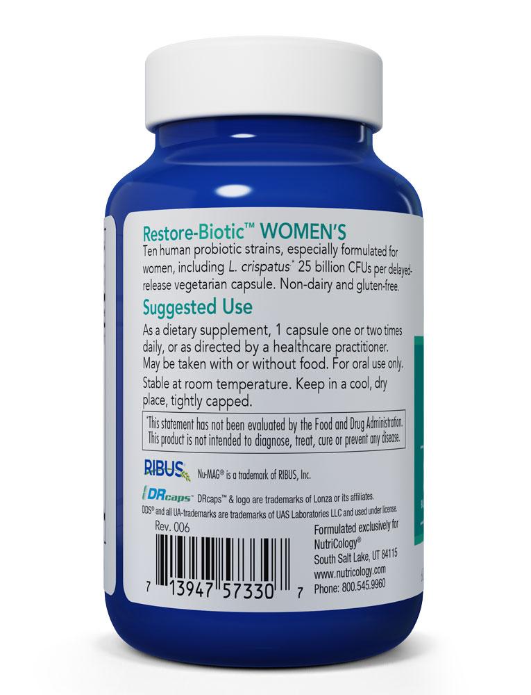 Restore-Biotic® WOMEN'S 60 delayed-release vegetarian capsules by Nutricology