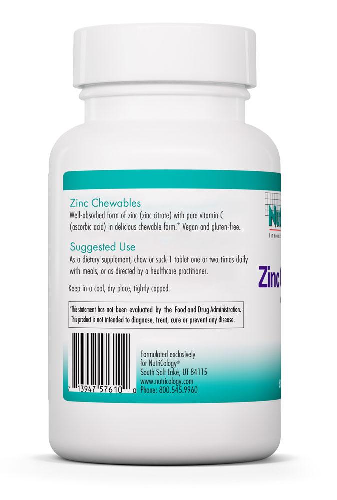 Zinc Chewables 60 Chewable Tablets by Nutricology