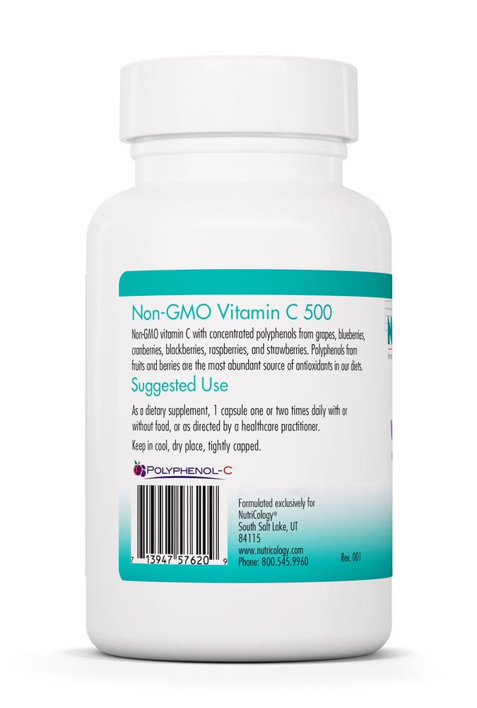 Non-GMO Vitamin C 500 90 Vegetarian Capsules by Nutricology