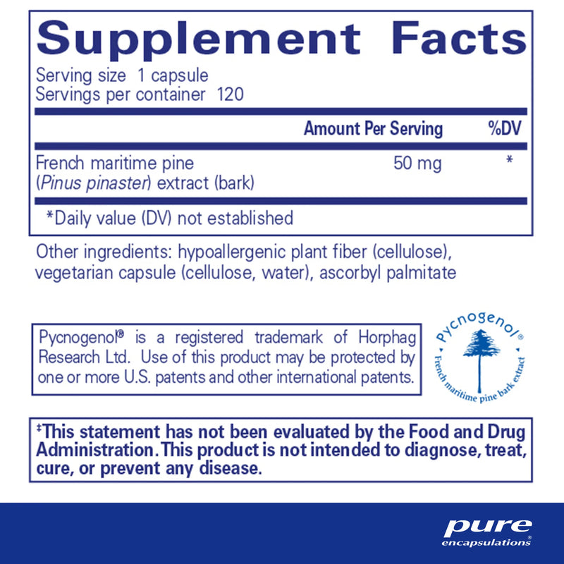 Pycnogenol (Pine Bark Extract) 50 mg by Pure Encapsulations®