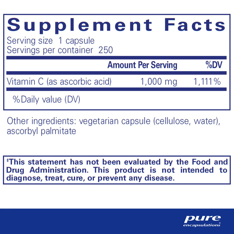 Ascorbic Acid Capsules by Pure Encapsulations®