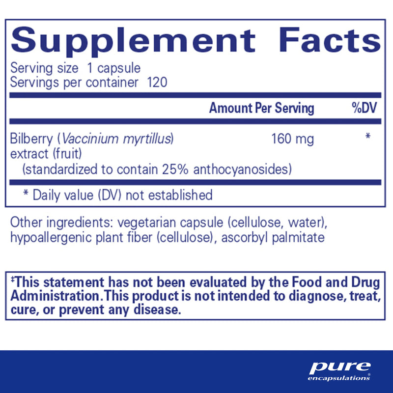 Bilberry 160 mg by Pure Encapsulations®
