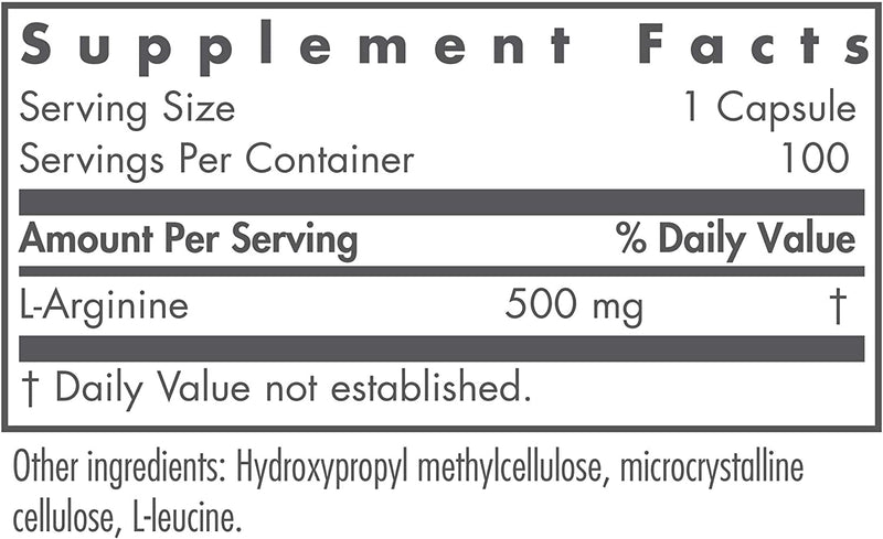 L-Arginine 500 mg by Nutricology