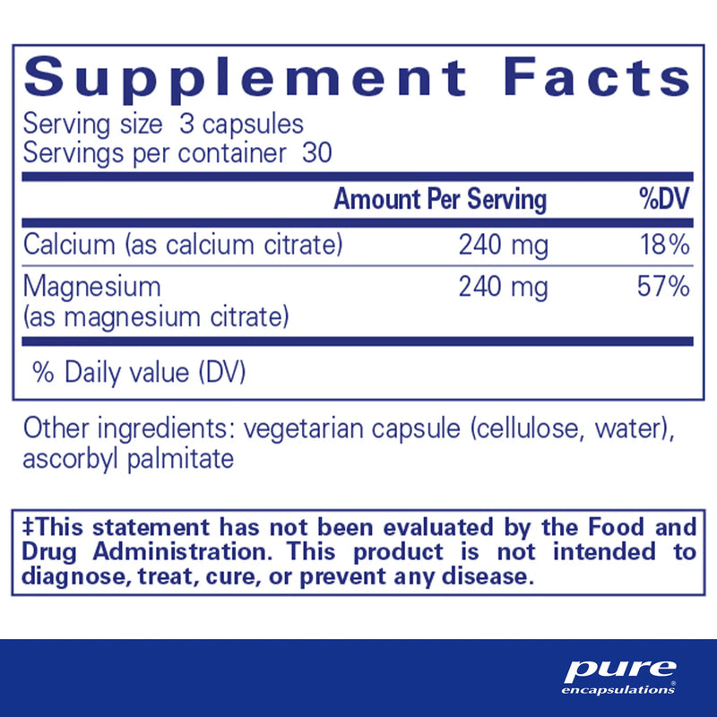 Calcium Magnesium (citrate) by Pure Encapsulations®
