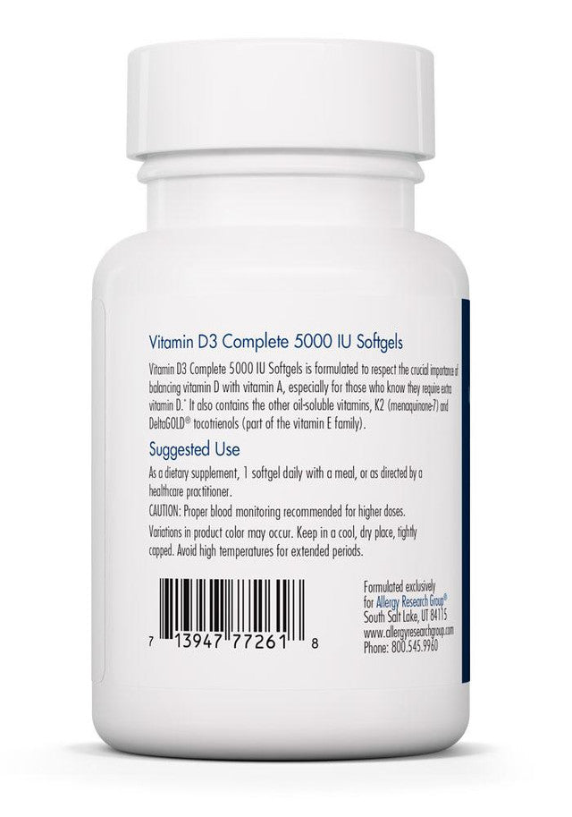 Vitamin D3 Complete 5000 IU Softgels by Allergy Research Group