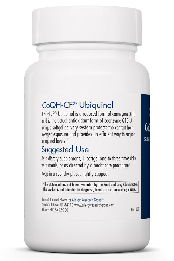 CoQH-CF® Ubiquinol 100 mg 60 softgels by Allergy Research Group