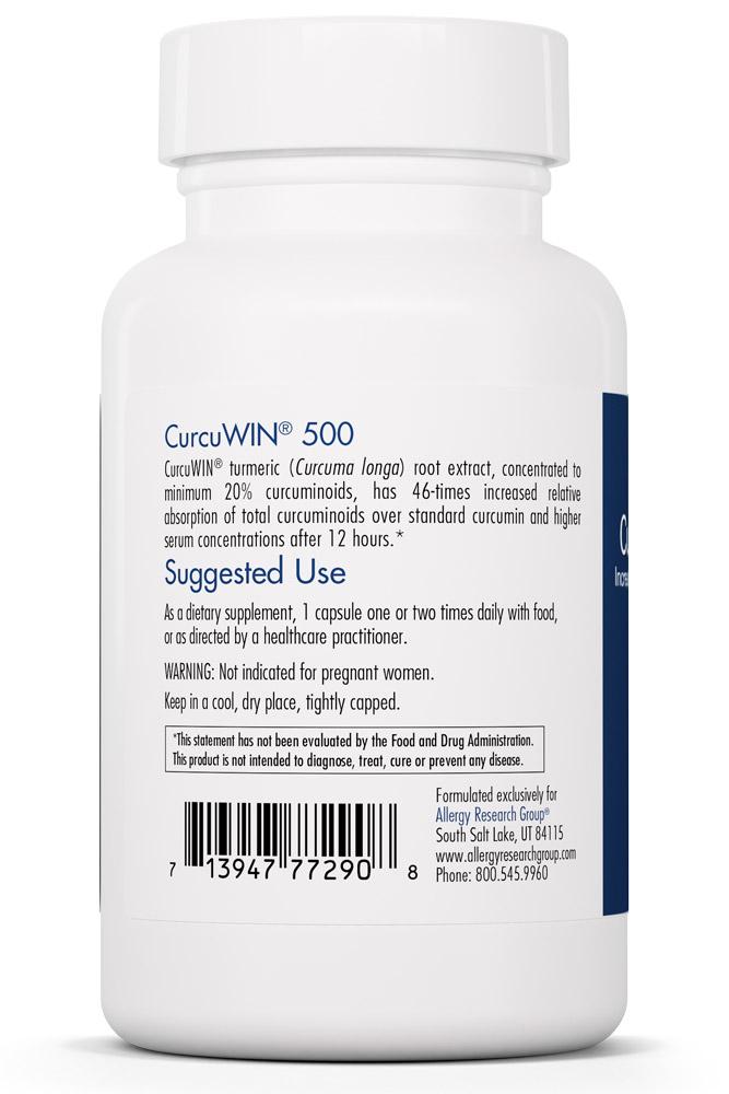 CurcuWIN® 500 Increased Absorption and Retention* 60 vegetarian capsules by Allergy Research Group