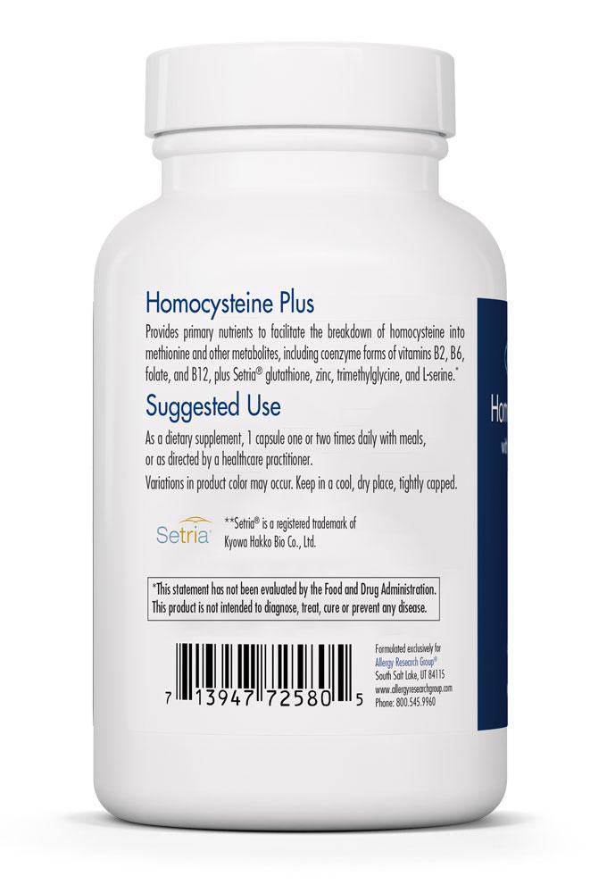 Homocysteine Plus with Setria® Glutathione 90 vegetarian capsules by Allergy Research Group