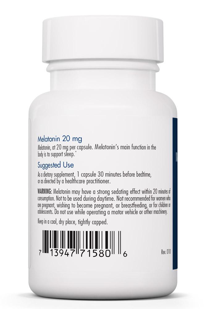 Melatonin 20 mg 60 Vegetarian Capsules by Allergy Research Group