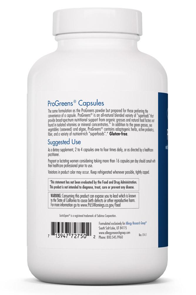 ProGreens® 180 Vegetarian Capsules by Allergy Research Group