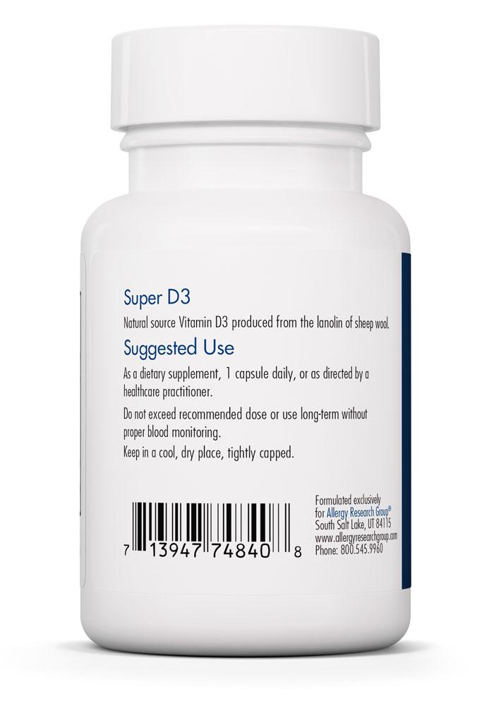 Super D3 60 Vegetarian Capsules by Allergy Research Group