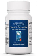 Vitamin D3 Complete 5000 60 Fish Gelatin Capsules by Allergy Research Group