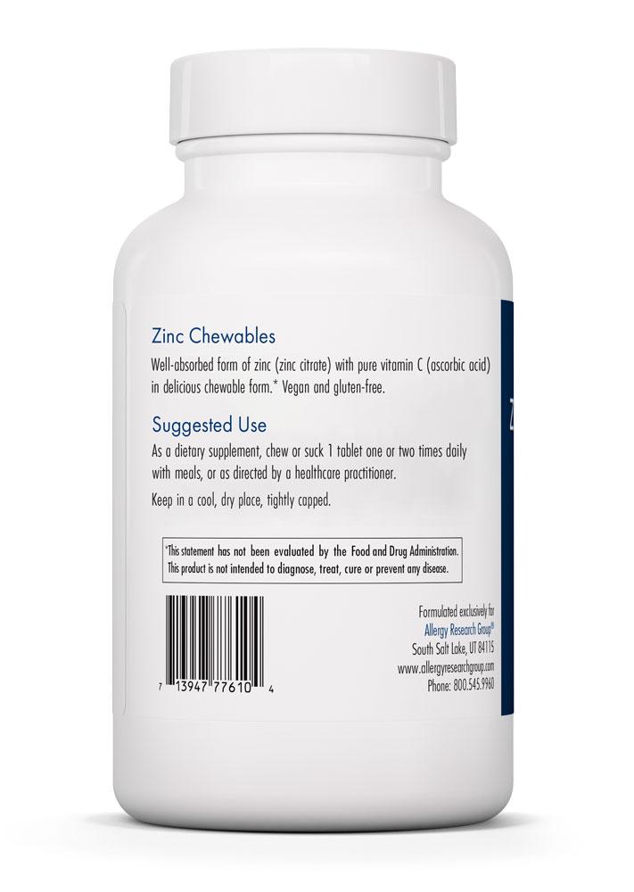 Zinc Chewables 60 Chewable Tablets by Allergy Research Group