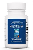 Zinc Citrate 25 Mg 60 Vegetarian Caps by Allergy Research Group
