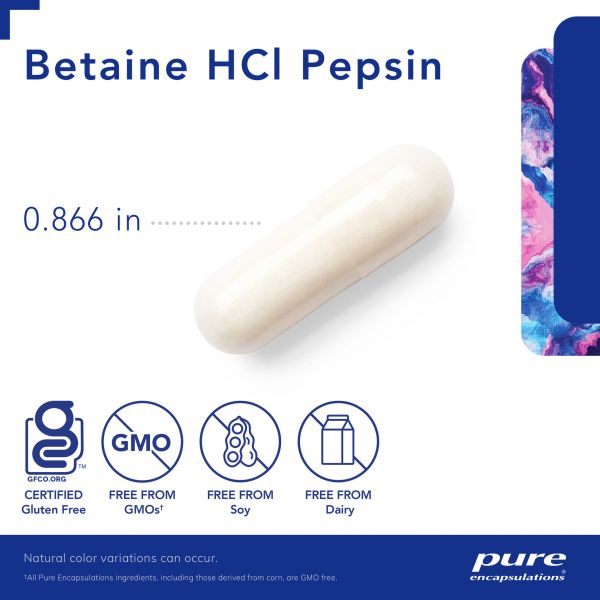 Betaine HCl/Pepsin by Pure Encapsulations®