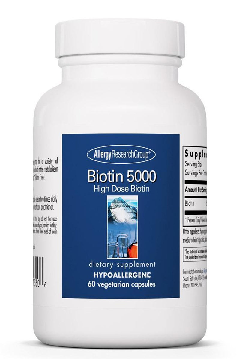 Biotin 5000 60 Vegetarian Capsules by Allergy Research Group