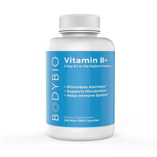 BodyBio Vitamin B+ (240 Non-GMO Capsules)