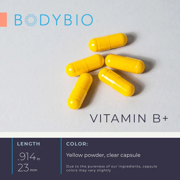 BodyBio Vitamin B+ (90 Non-GMO Capsules)