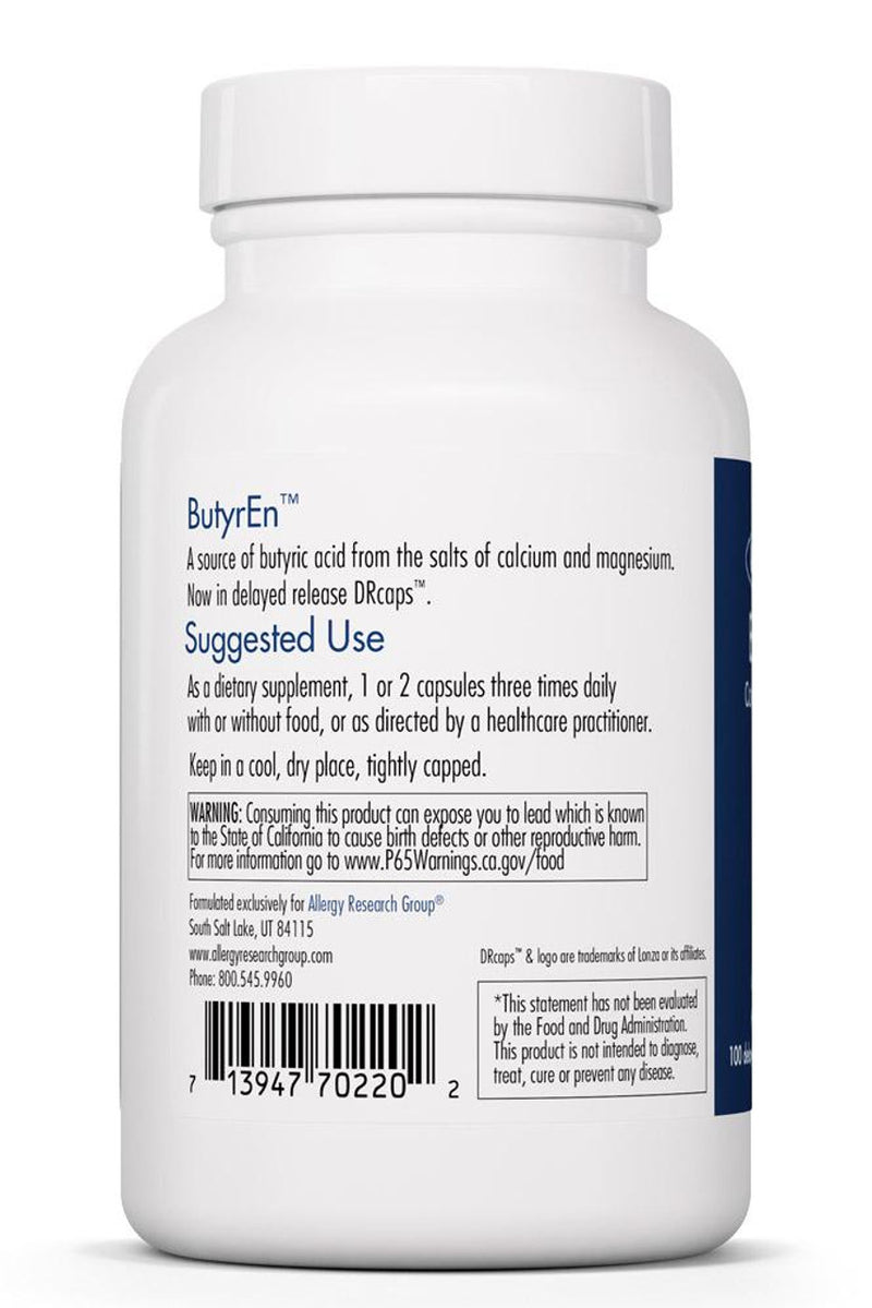 ButyrEn™ Colon Lining Nutrition* 100 delayed-release vegicaps by Allergy Research Group