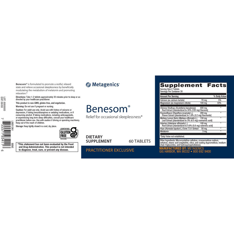 Metagenics Benesom® 60 Tablets