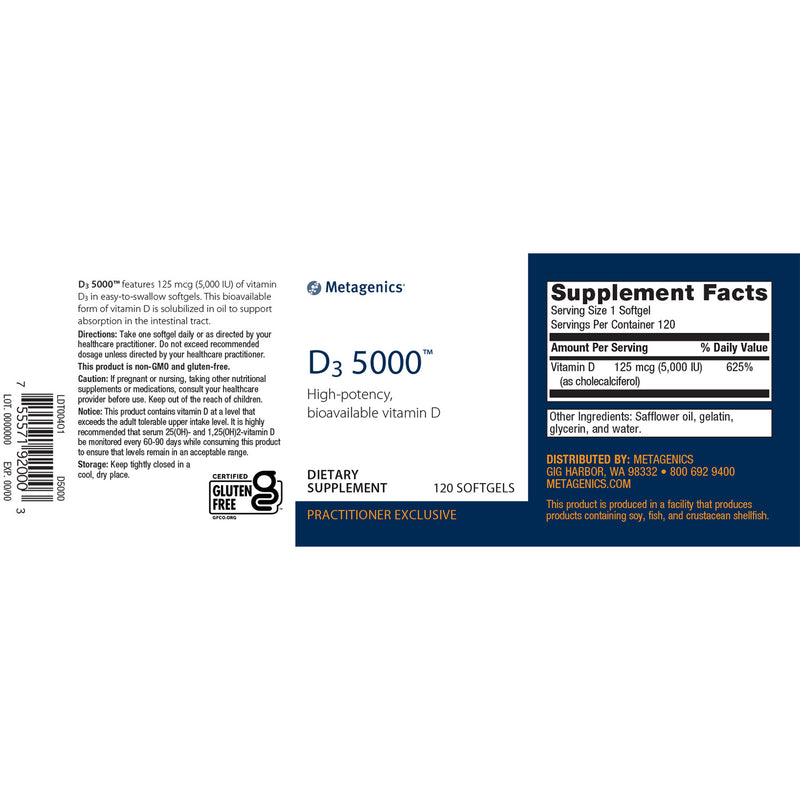 Metagenics D3 5000™ 120 Softgels