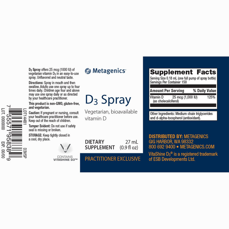 Metagenics D3 Spray 27 mL (0.9 fl oz)
