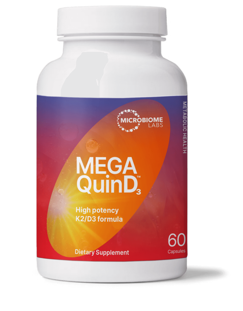 MegaQuinD₃™ High potency K2/D3 formula (60 Capsules) by Microbiome Labs
