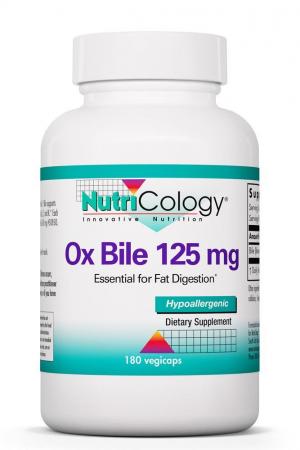 Ox Bile 125 mg 180 Vegicaps by NutriCology