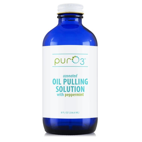 PurO3 Oil Pulling Solution with Peppermint 8 Ounce Bottle by PromoLife