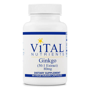 Ginkgo (50:1 Extract) 80mg by Vital Nutrients