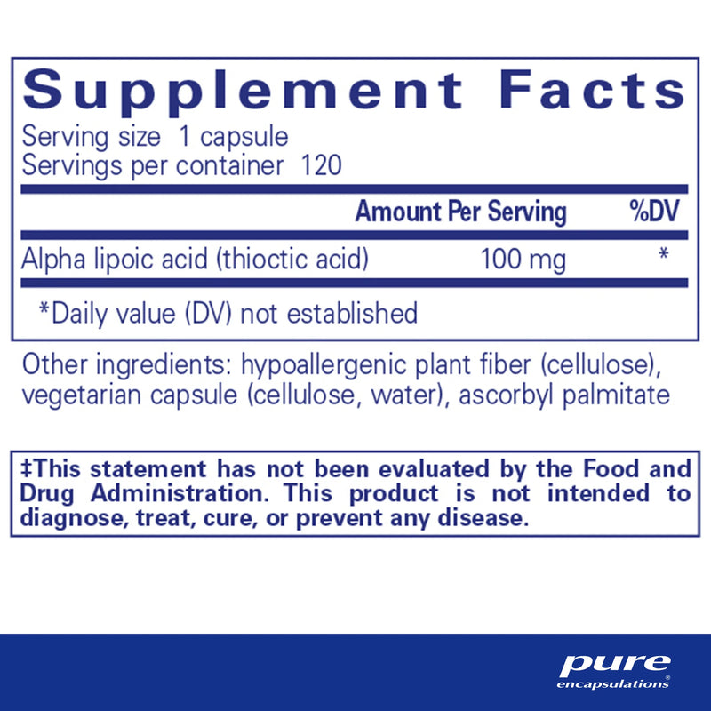 Alpha Lipoic Acid 100 mg by Pure Encapsulations®