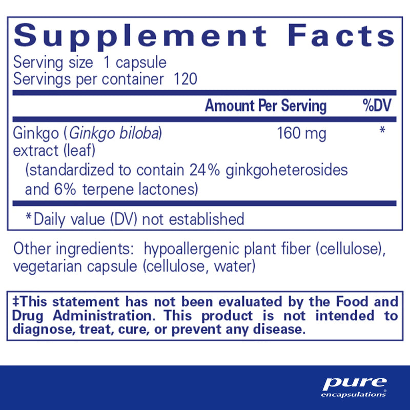 Ginkgo 50 160 mg by Pure Encapsulations®