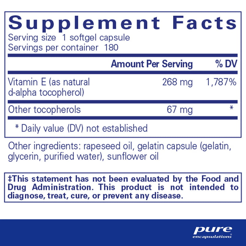 Vitamin E (with mixed tocopherols) by Pure Encapsulations®